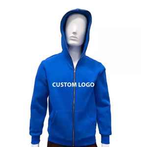 Venta al por mayor Unisex de alta calidad personalizado en blanco de cara completa Zip up Hoodies 100% algodón precio bajo cara completa cremallera Sudadera con capucha para los hombres - Product Image 2