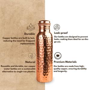 ขวดน้ำทองแดงสไตล์ทันสมัยพร้อมลวดลายเพชรส่งเสริมสุขภาพผ่านการให้ความชุ่มชื้นในราคาที่เหมาะสม - Product Image 4