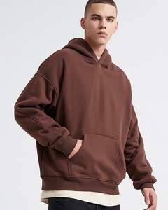 Sweat à capuche à épaules tombantes personnalisé pour homme, 100% coton, de haute qualité, streetwear, fermeture éclair, techniques de lavage, surdimensionné, en vente - Product Image 4