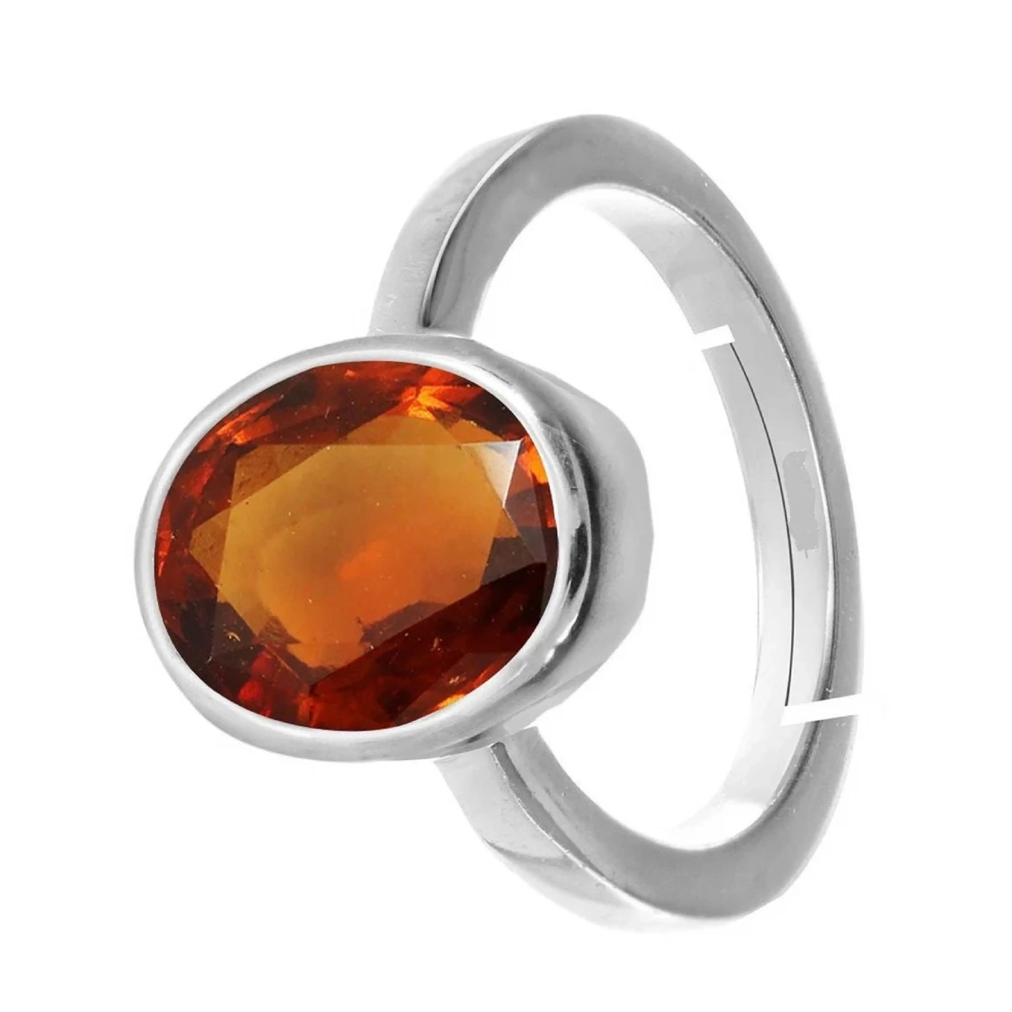 Batu alam asli dan bersertifikat Hessonite Garnet astrlogis batu permata dapat disesuaikan untuk pria dan wanita perhiasan cincin