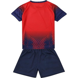 Uniformes de fútbol de poliéster 100% de sublimación personalizada de alta calidad para hombres, conjunto de uniforme de fútbol de tela estampada para niños - Product Image 2