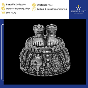 Đồ thủ công mỹ nghệ bạc 925 nguyên chất, hoàn thiện bằng phương pháp oxy hóa, chất lượng cao nhất - <span class=keywords><strong>Dabbi</strong></span> - Balaji Paduka từ Ấn Độ - Product Image 2