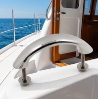 Main courante de bateau en acier inoxydable 316 de qualité marine, 170 mm, poli miroir, poignée de maintien pour yacht, quincaillerie de pont marine