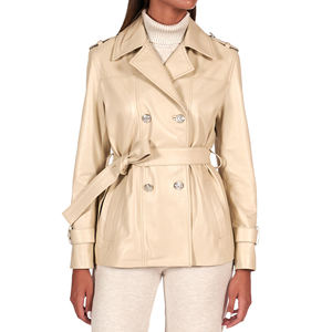 Veste en cuir d'hiver pour femme de haute qualité OEM, respirante, couleur unie avec fermeture éclair, taille XL, teinte, vente en gros - Product Image 5