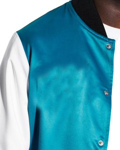 Venta al por mayor de los hombres de satén de algodón personalizado abrigo de béisbol en blanco con capucha Varsity Jacket Custom Logo Men Jacket For Men - Product Image 4