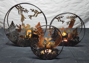 Anneaux de fer en feuille enduits de poudre écologique personnalisés bols et supports de bougie votive pour les cadeaux d'affaires décorations de noël - Product Image 2