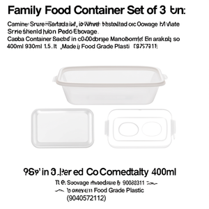 Juego de recipientes para alimentos 3 piezas (930 ml, 1,9 y 3,0 litros) FAMILY FOOD Blanco 9040572112 - Product Image 2