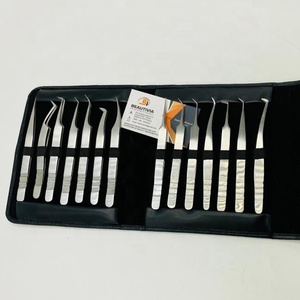 Pinzas de extensión de pestañas de acero sostenible de peso pesado de nuevo estilo 2022, pinzas de pestañas con logotipo personalizado, puntas de fibra puntiagudas - Product Image 3