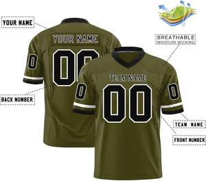 Camisetas de fútbol de malla de poliéster de manga corta OEM impresión por sublimación de secado rápido con nombre de logotipo de equipo personalizado y rayas numéricas - Product Image 2