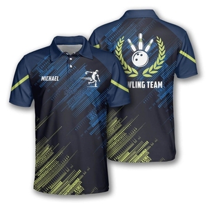 <b>Bowling</b> Team Shirts with 100% Polyester Quick-Dry Stretch-Friendly Material Sublimation Designs for Comfort During Tournaments - Product Image 1