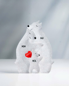 Familia personalizada abrazando osos acrílico Standee cálido escritorio decoración regalo único para padres aniversarios familiares - Product Image 2