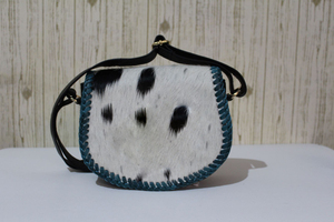 Pelo de vaca natural en bolso de Jersey Hobo tachonado de calidad superior Venta caliente elegante moderno bolso Hobo de cuero genuino para mujer - Product Image 2
