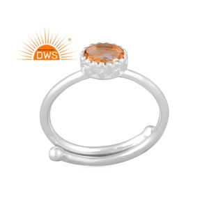 Latest Fine Sterling Silver Natural Citrine Gemstone <b>Adjustable</b> <b>Ring</b> Jewelry For Women Gift For Her - Product Image 1