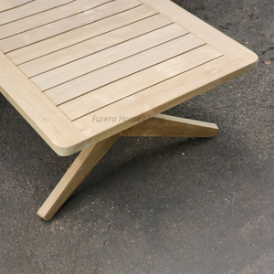 โต๊ะกาแฟไม้สักเนื้อแข็งสไตล์โมเดิร์นเฟอร์นิเจอร์กลางแจ้งทรงสี่เหลี่ยมอเนกประสงค์สำหรับอพาร์ทเมนต์ชายหาดโรงแรมห้องนั่งเล่น - Product Image 4