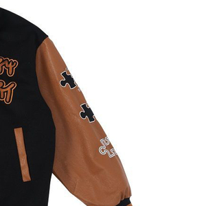 OEM School College Custom Chenille Embroidery Logo Student Leather Bomber Baseball Patch Letterman <b>Men's</b> Winter Varsity <b>Jacket</b> - Product Image 2
