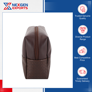 Bolsa de Cosméticos de Cuero PU Ecológico, Duradero, de Alta Eficiencia y Calidad Superior Hecha en India, con Cierre, Portátil, en Cantidad a Granel - Product Image 5