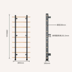 Pull up ginnastica arrampicata parete casa palestra sospensione legno stallo Bar scala svedese - Product Image 4