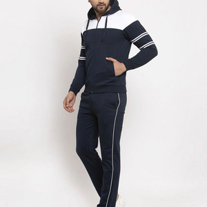 เสื้อฮู้ดและกางเกงเข้ารูปลำลองสำหรับผู้ชายเสื้อผ้าฝ้าย100% ทึบพิมพ์โลโก้กางเกงมีเชือกผูก - Product Image 2