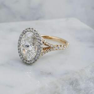 Anillo de Compromiso Ovalado con Diseño de Espiga para Mujer en Oro Rosa y Plata 925 - Product Image 2