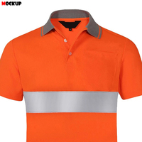 Polo en polyester respirant et réfléchissant haute visibilité pour homme, avec fonction séchage rapide, pour la sécurité au travail