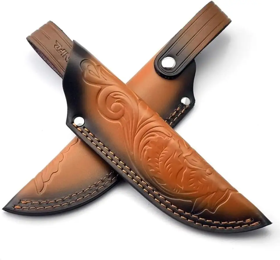 Custom Hunting Tactical Fixed Blade Survival Knife leather sheath Survival Knife Case PU Leather sheath Whole sale