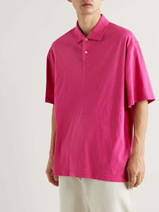 Tendance respirant nouveauté coupe régulière 3 boutons col fermé doux au toucher matériau élastique polo pour hommes - Product Image 5