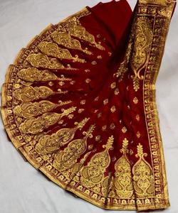 Banarasi ชุดเสื้อผ้าสำหรับผู้หญิง,ชุดส่าหรีและเสื้อเบลาส์สีสะท้อนแสงสำหรับใส่ในสุราษฎร์ - Product Image 5