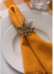 Rond de serviette en feuille d'érable fait à la main porte-rouleau coulé en feuille d'or à collectionner pour les fêtes de Noël pour les cadeaux. - Product Image 3