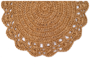 Mantel individual de comedor hecho a mano natural para el hogar Posavasos personalizado moderno Mantel individual de algodón tejido redondo - Product Image 2