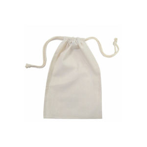 Bolsas de compras con cordón de lona de algodón de color crema de alta calidad con logotipo personalizado para promociones Oferta caliente con precio razonable - Product Image 1