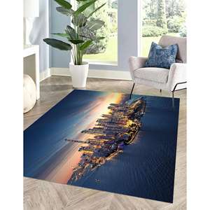 Tapis imprimé Cityscape : Décoration d'intérieur urbaine, facile à nettoyer, design vibrant, tapis en chenille - Product Image 4