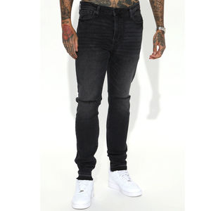 Jeans en denim de haute qualité pour hommes, silhouette rétro lavée, pantalon à jambe droite, streetwear, fabriqué au Pakistan - Product Image 3