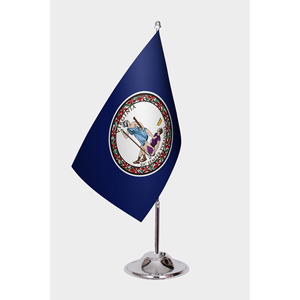 Drapeaux de bureau de l'État de Virginie 3x5 pieds, imprimés numériquement en polyester et soie, pour l'assurance automobile, l'éducation et les agences de voyage - Product Image 1