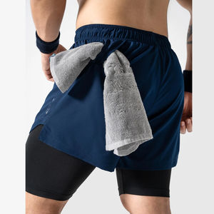 Bermuda OEM décontracté à 2 couches à taille moyenne pour hommes, fermeture élastique multifonction avec motif solide - Product Image 3