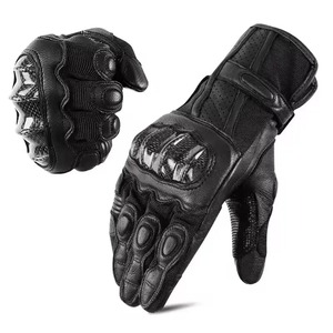 Guantes unisex de cuero genuino para motociclismo, guantes personalizados con diseño de logotipo/guante, anticalor, protección para manos y brazos - Product Image 2
