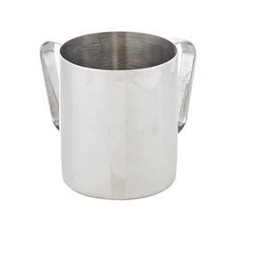 Tasse de lavage en acier inoxydable, finition martelée, poignée martelée, prix le plus bas, pour ensembles de salle de bain, artisanat indien - Product Image 6
