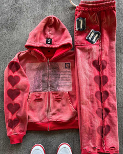 Conjunto Deportivo de Moda Personalizado, Pantalones Deportivos Transpirables de Forro Polar con Cintura Elástica y Capucha con Cordón, Estilo Urbano - Product Image 1