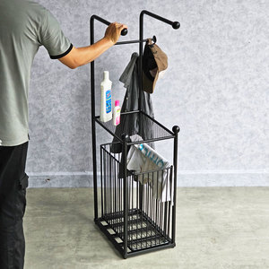 Estante de Almacenamiento Moderno para Baño KPT68021, Estructura de Hierro con Recubrimiento en Polvo y Acabado de Aluminio, Montaje en Esquina, Material de Hierro y Aluminio - Product Image 3