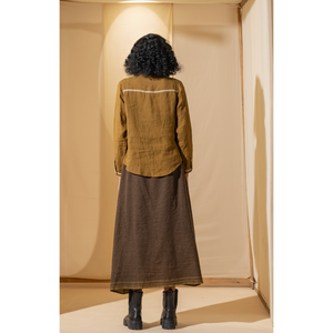 Jupe en tricot de laine confortable et respirante LOHITA, broderie style coréen, imprimé décoratif, saison hiver, logo positionné - Product Image 4