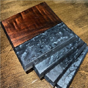 Vente en gros sous-verres en résine d'acacia blancs non finis personnalisés sous-verres carrés ronds en bois pour boissons sous-verres en pierre - Product Image 3