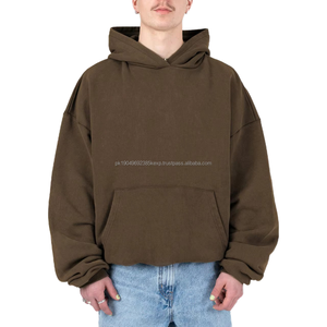 Sudaderas con capucha recortadas personalizadas para hombre 500 Gsm Heavyweight Hip Hop estilo Boxy bordado ropa de invierno impreso Puff para hombre - Product Image 4