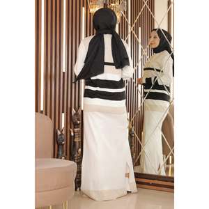 Vestido Casual Largo de Punto con Detalle de Botones y Patrón a Rayas Crochet - Product Image 5