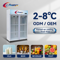 Armoire à boissons verticale OEM personnalisée avec service de conception de logo gratuit et contrôle numérique de la température pour supermarché