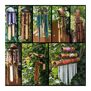 Carillons éoliens en bambou, morceaux de bambou naturel conçus pour des ornements sonores décoratifs et une utilisation en extérieur, Vietnam - Product Image 5