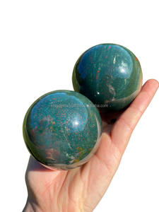 Natural Bloodstone <b>Crystal</b> Sphere Polished Healing Stone Decorative Orb - Product Image 3