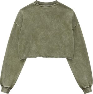 Sudadera con capucha de algodón 100% de lana recortada de invierno para mujer, jersey de manga larga, Tops, Top corto de entrenamiento - Product Image 2