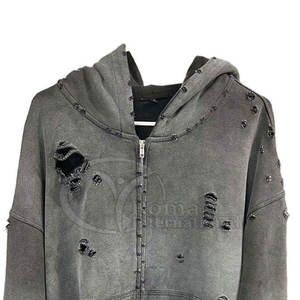 2026 OEM ODM Sweat à capuche pour homme vintage délavé à l'acide, en coton vieilli, coupe oversize, en promotion en ligne - Product Image 6