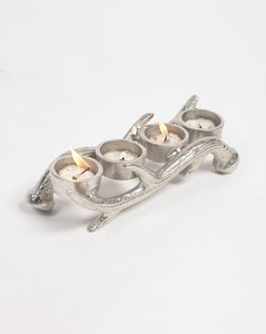 ที่วางทีไลท์โลหะสีเงินในร่มโต๊ะตกแต่งงานแต่งงานเขากวางชา - Product Image 4