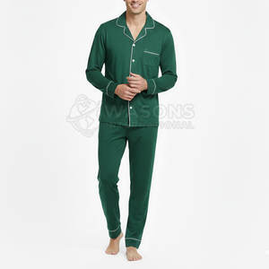 Conjunto de pijama de seda para hombre, camisa de manga larga con botones y pantalones de pijama largos, ropa de dormir suave y lujosa - Product Image 3