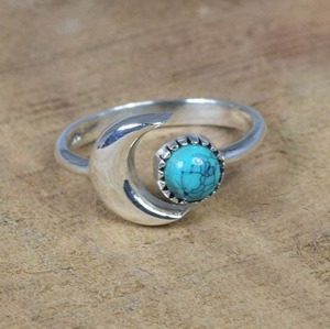 แหวนทำด้วยมือสุดฮอตเครื่องประดับแหวนสัญญาเครื่องประดับอัญมณีเทอร์ควอยซ์925แหวนแข็งเงินสเตอร์ลิงเครื่องประดับแหวนผู้หญิง - Product Image 5